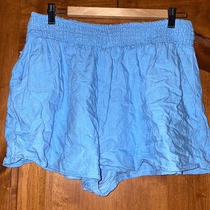 bright blue beach shorts